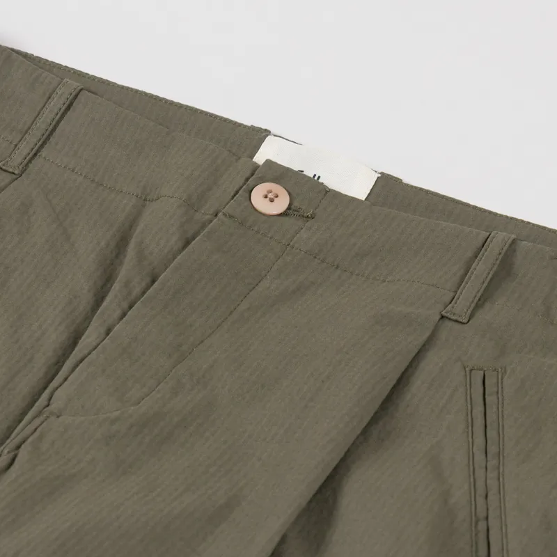 Folk Assembly Pant Dark Olive Seersucker-7