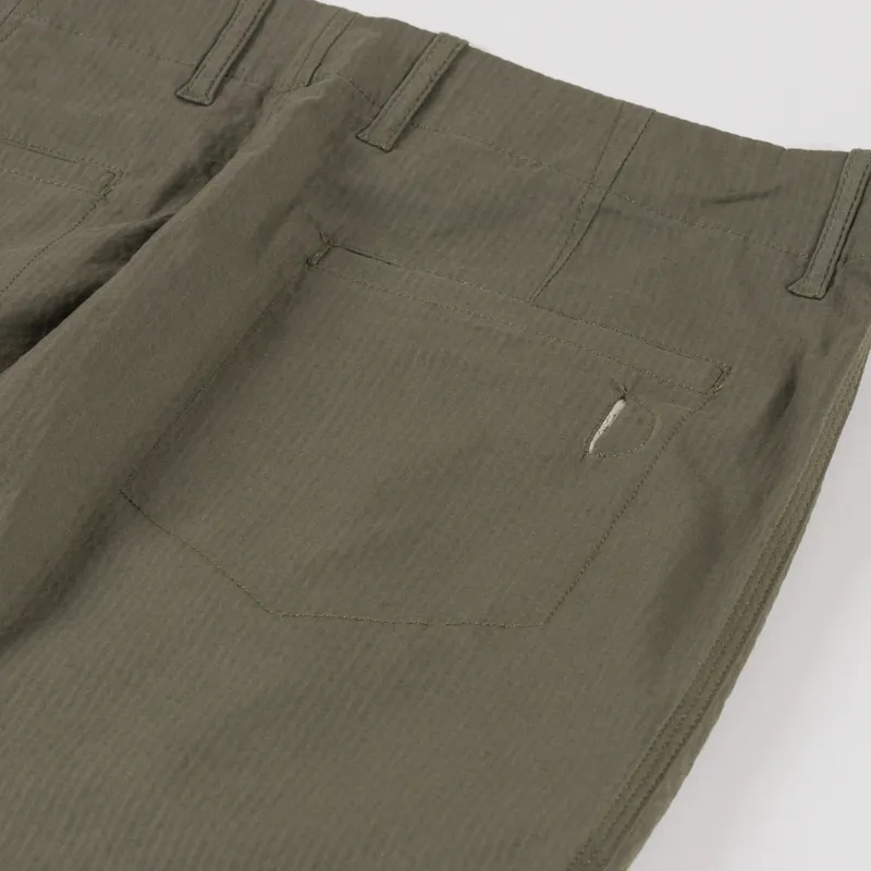 Folk Assembly Pant Dark Olive Seersucker-8
