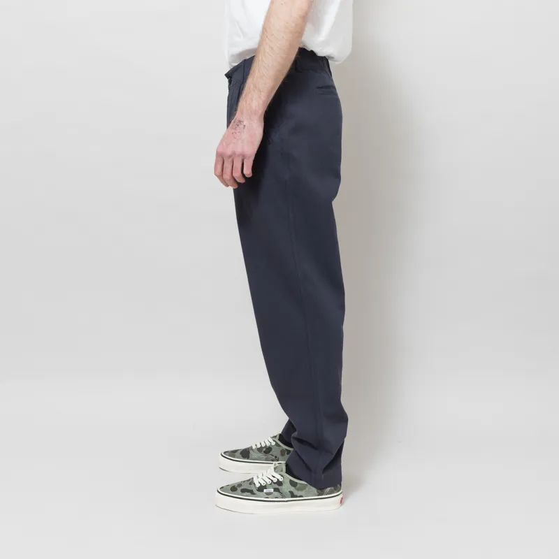 Folk Assembly Pant Navy Herringbone-2