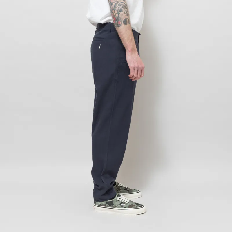 Folk Assembly Pant Navy Herringbone-4