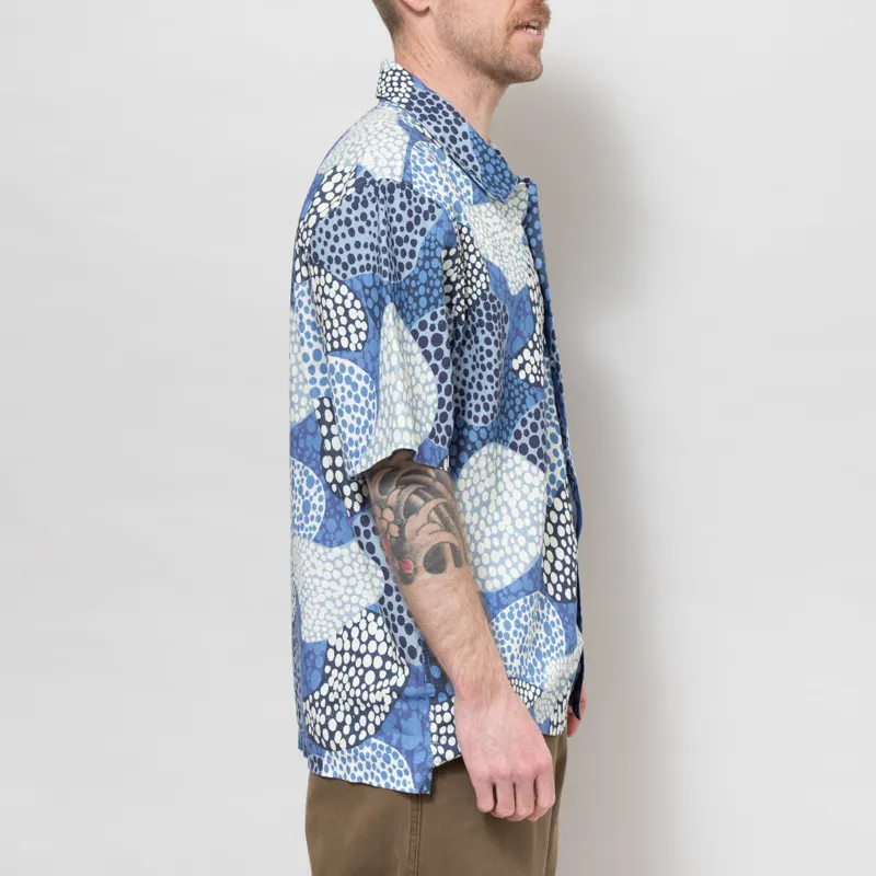 Folk Gabe Shirt Dot Print Blue Mono-4