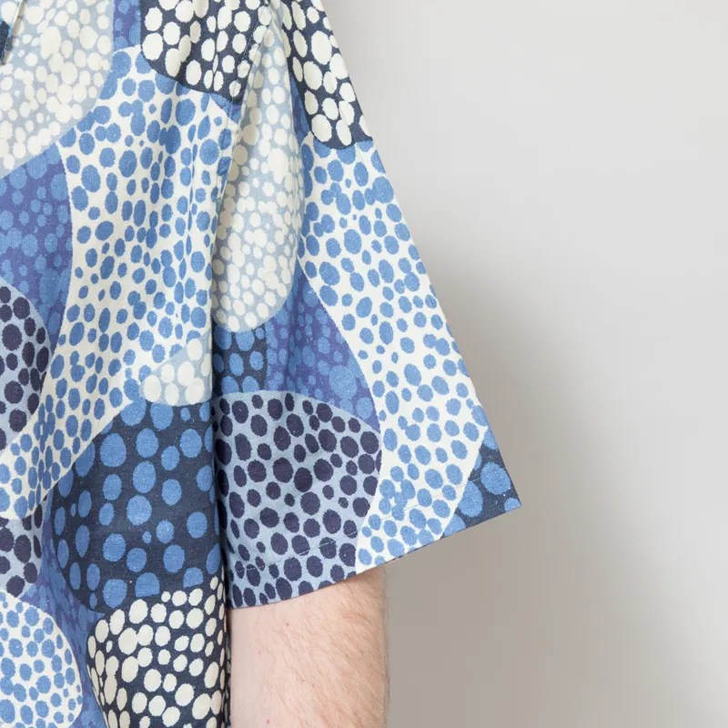 Folk Gabe Shirt Dot Print Blue Mono-8