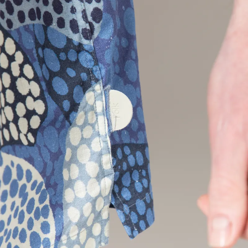 Folk Gabe Shirt Dot Print Blue Mono-7