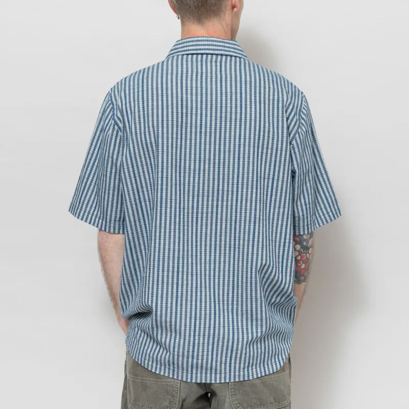 Folk Gabe Shirt Indigo Crinkle Mini Check-2