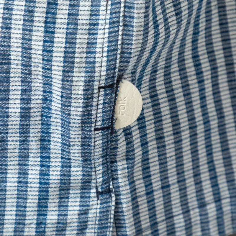 Folk Gabe Shirt Indigo Crinkle Mini Check-6