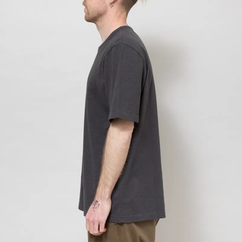 Folk Slub Embroidered T Shirt Soft Black-2