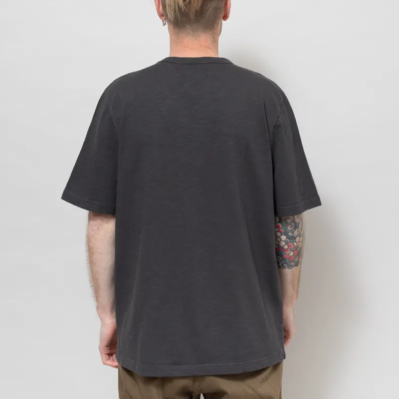 Folk Slub Embroidered T Shirt Soft Black-3