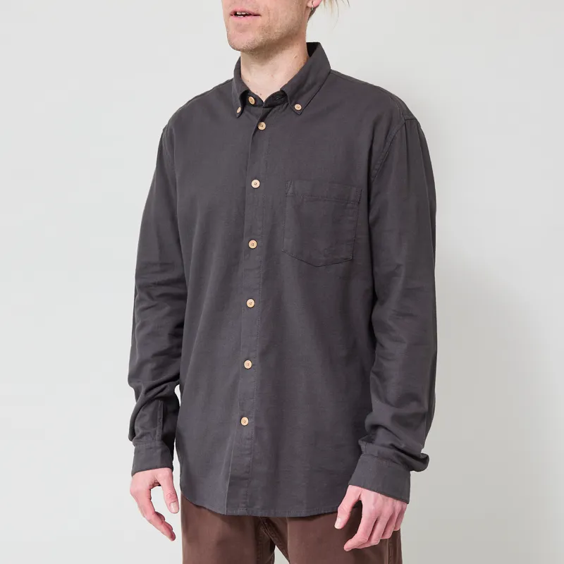 Folk Relaxed Fit Shirt Charcoal Flannel-1