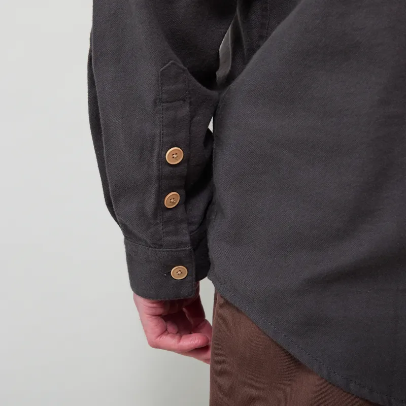 Folk Relaxed Fit Shirt Charcoal Flannel-5