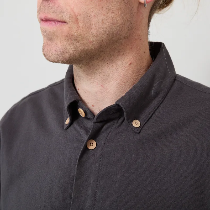 Folk Relaxed Fit Shirt Charcoal Flannel-3