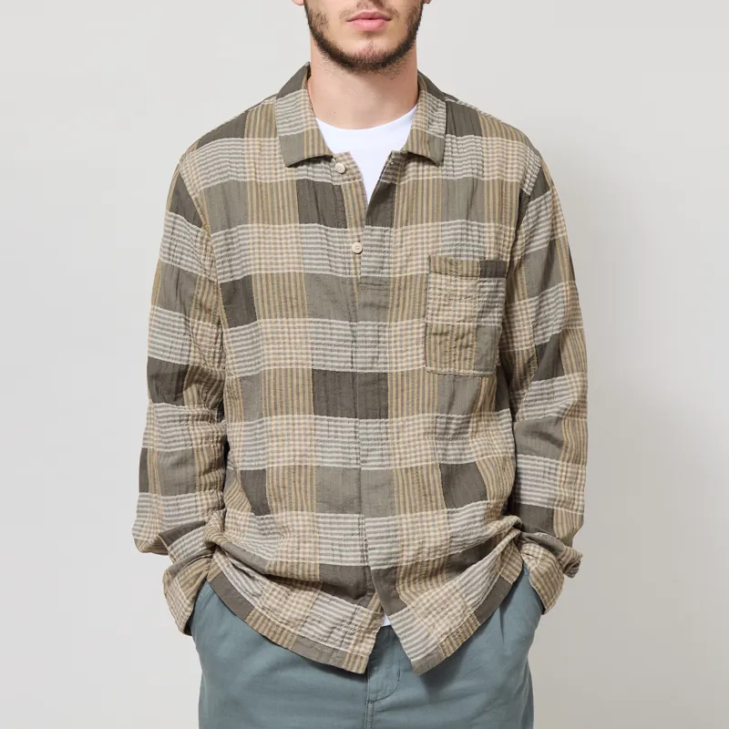 Folk Patch Shirt Sage Multicheck