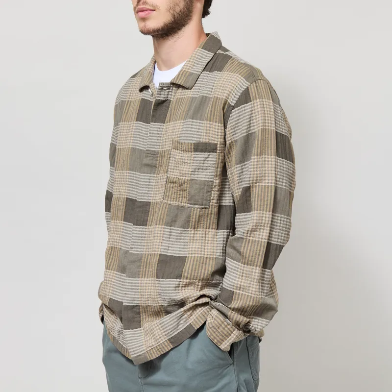 Folk Patch Shirt Sage Multicheck-1