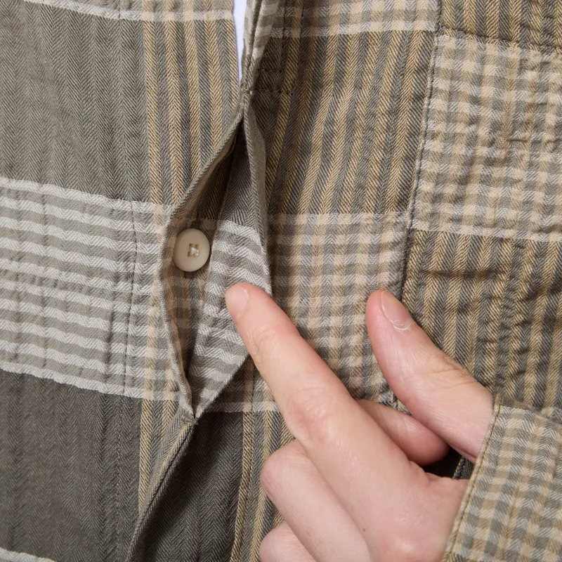 Folk Patch Shirt Sage Multicheck-5