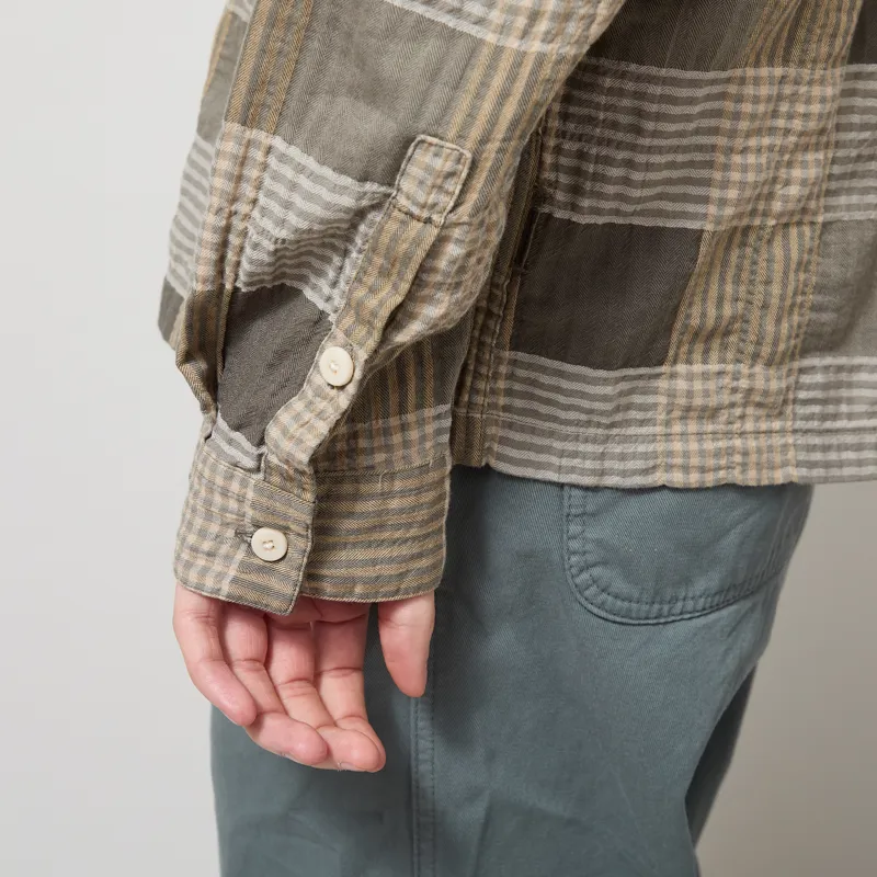 Folk Patch Shirt Sage Multicheck-7