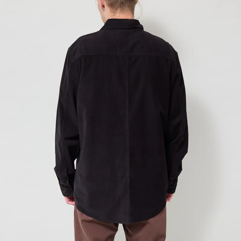 Folk Direction Shirt Babycord Black-2