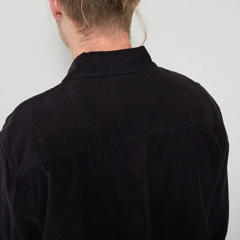 Folk Direction Shirt Babycord Black-3