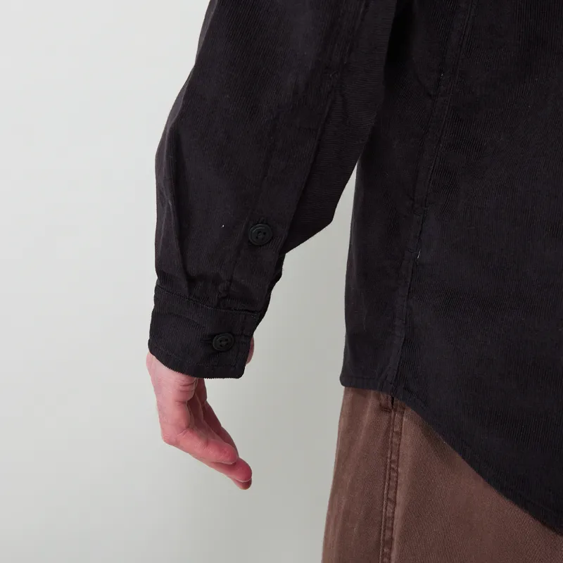 Folk Direction Shirt Babycord Black-4