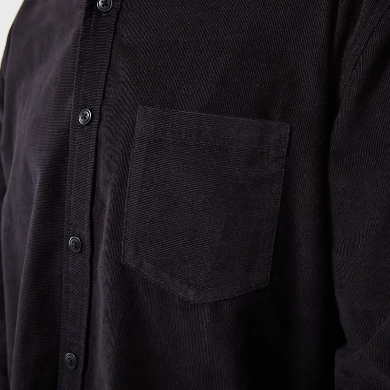 Folk Direction Shirt Babycord Black-7