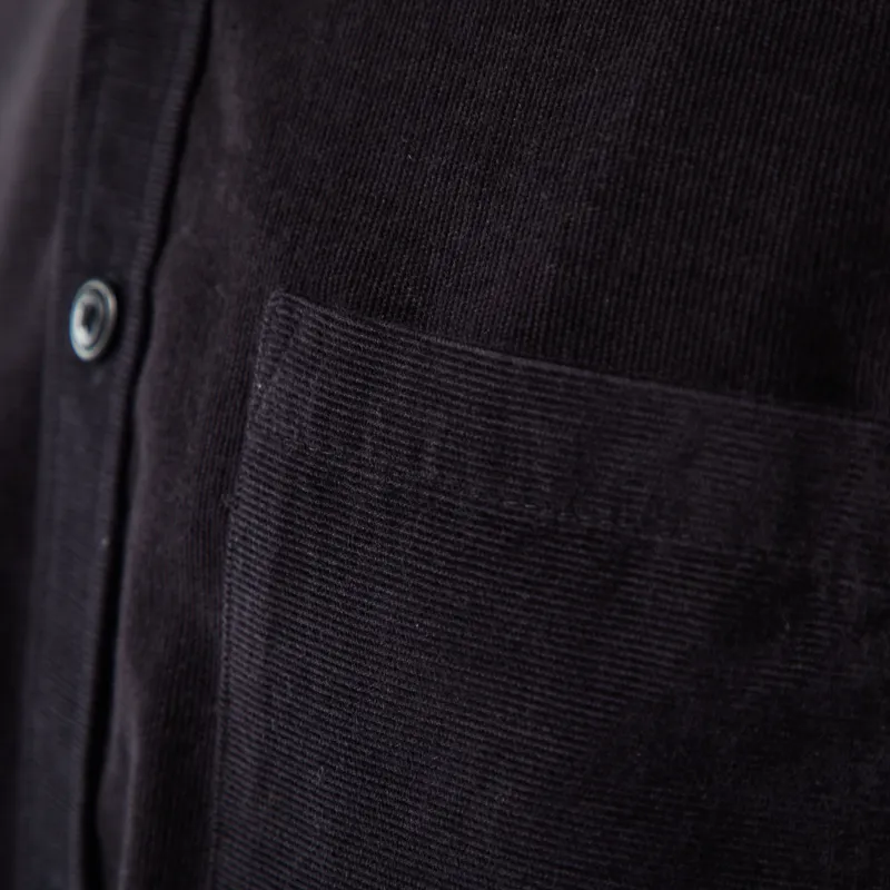 Folk Direction Shirt Babycord Black-8