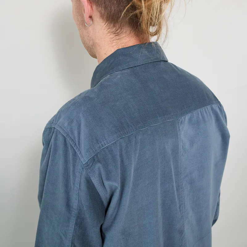 Folk Direction Shirt Babycord Blue Oxide-3