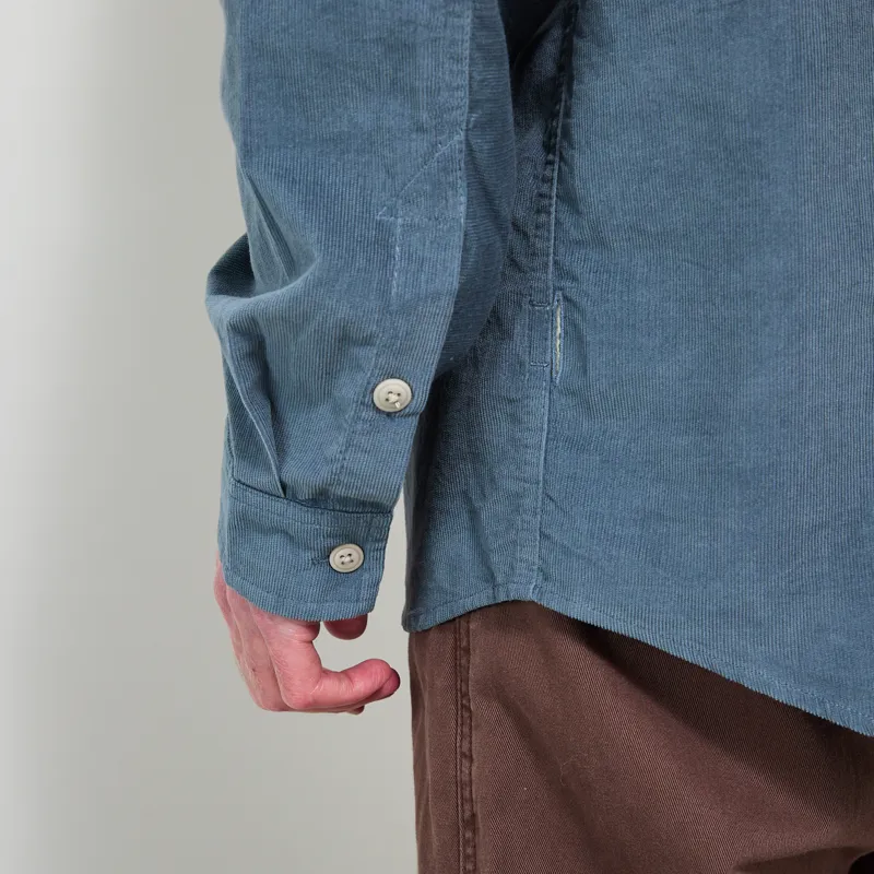 Folk Direction Shirt Babycord Blue Oxide-4