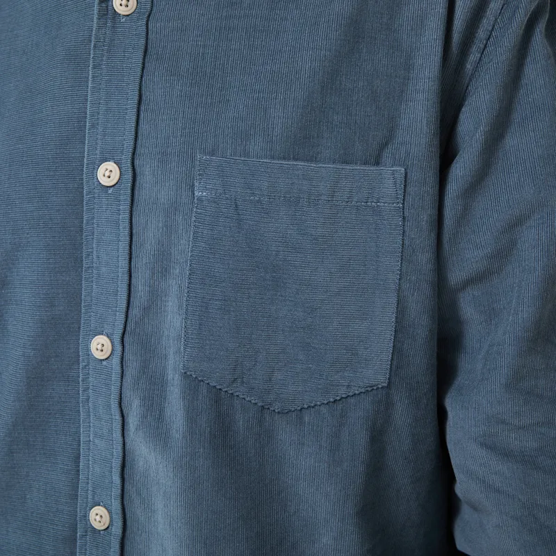 Folk Direction Shirt Babycord Blue Oxide-6