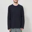 Folk Long Sleeve Textured Stripe T Shirt Black Soft Blue