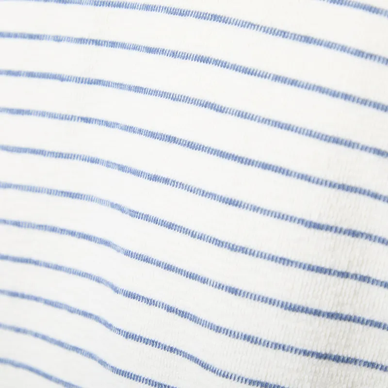 Folk Long Sleeve Textured Stripe T Shirt Ecru Soft Blue-6