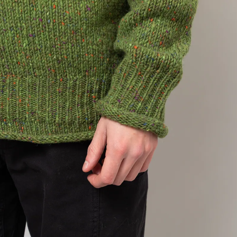 Pittari Findhorn Donegal Tweed Sweater Achais Green-6