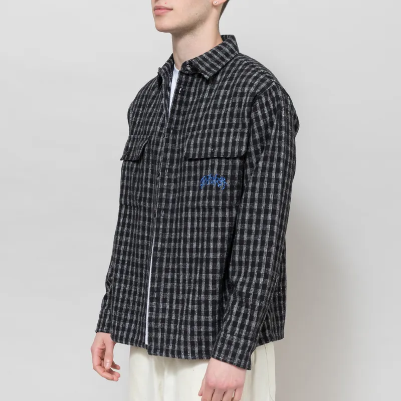 FORMER Vivian Flannel Long Sleeve Shirt Worn Black-1