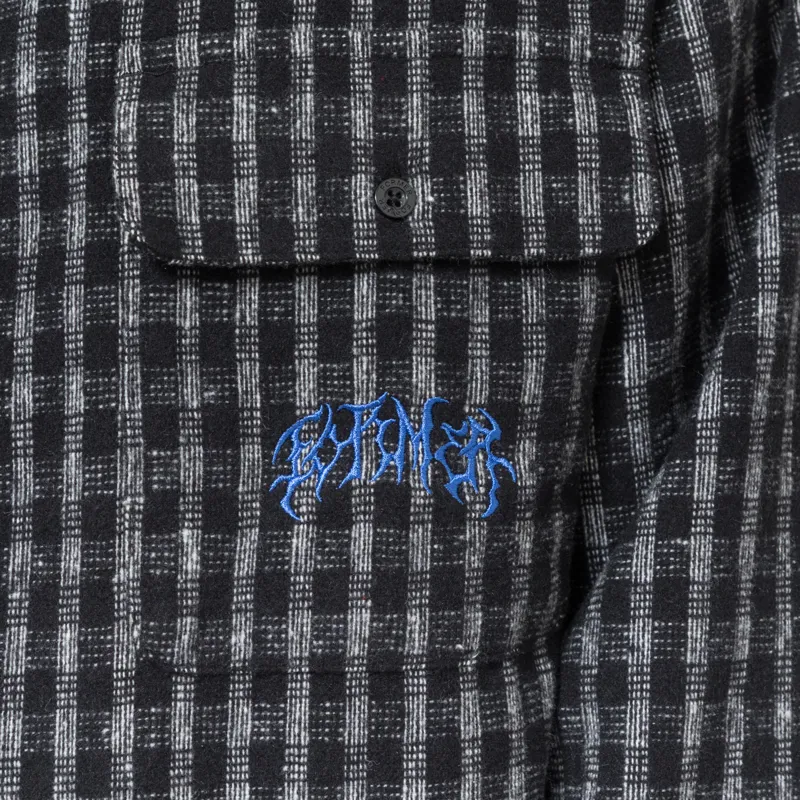 FORMER Vivian Flannel Long Sleeve Shirt Worn Black-4