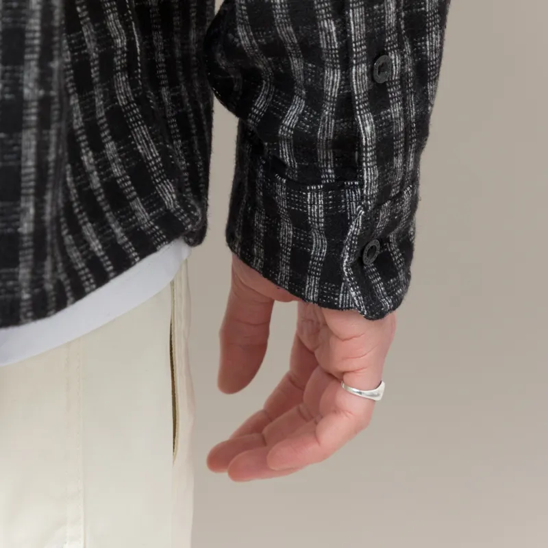 FORMER Vivian Flannel Long Sleeve Shirt Worn Black-8
