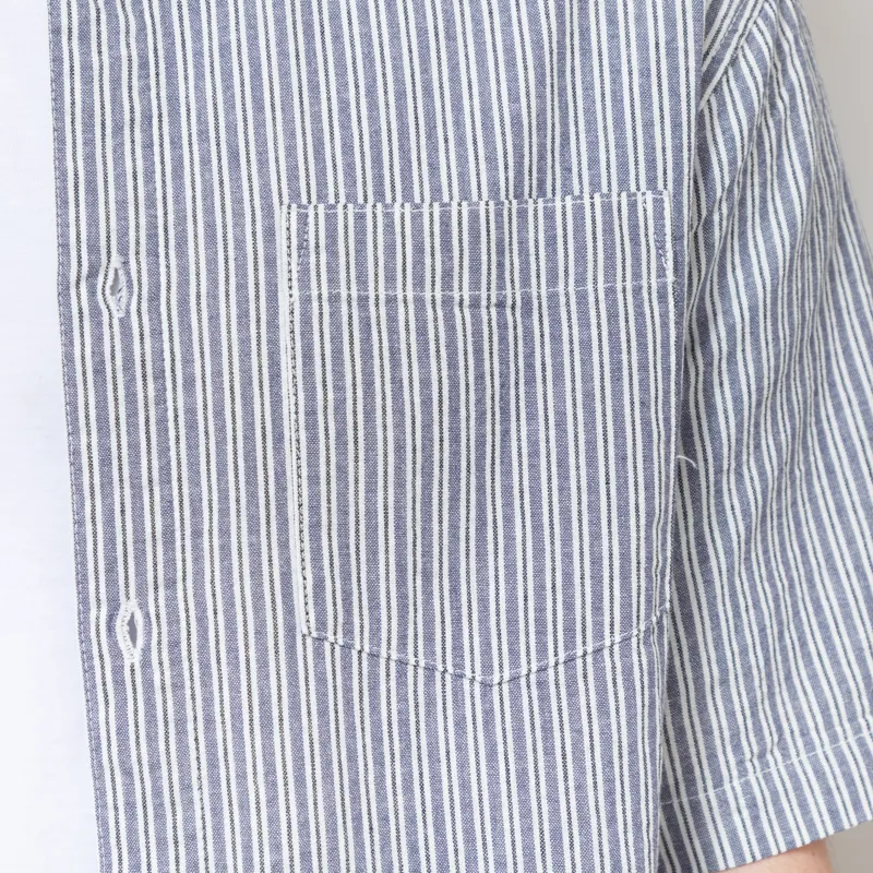 FORMER Reynolds Stripe Shirt Bone Navy-5