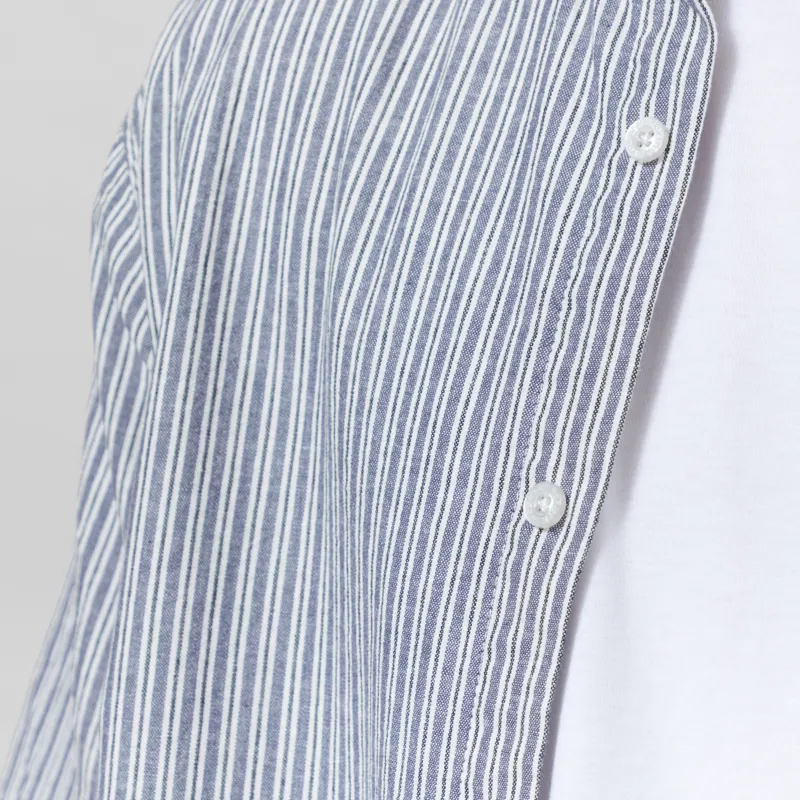 FORMER Reynolds Stripe Shirt Bone Navy-4