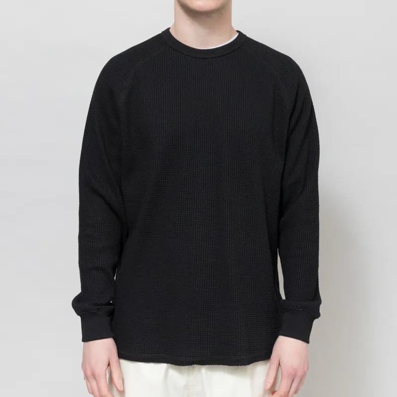 FORMER AG Raglan Waffle Long Sleeve Black