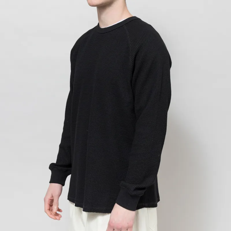 FORMER AG Raglan Waffle Long Sleeve Black-1