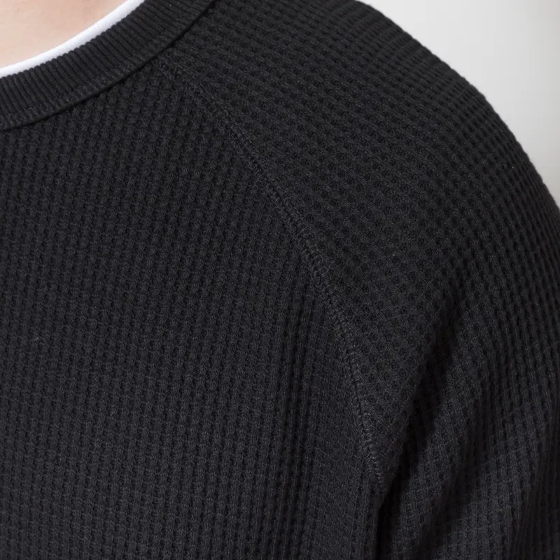 FORMER AG Raglan Waffle Long Sleeve Black-4