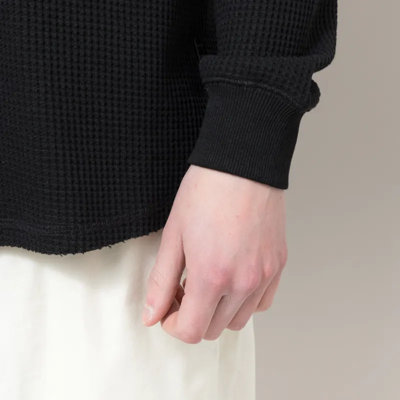 FORMER AG Raglan Waffle Long Sleeve Black-6