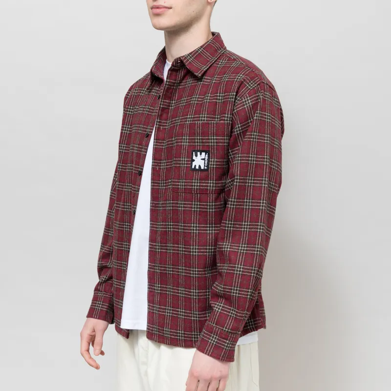 FORMER Reynolds Flannel Long Sleeve Shirt Red-1