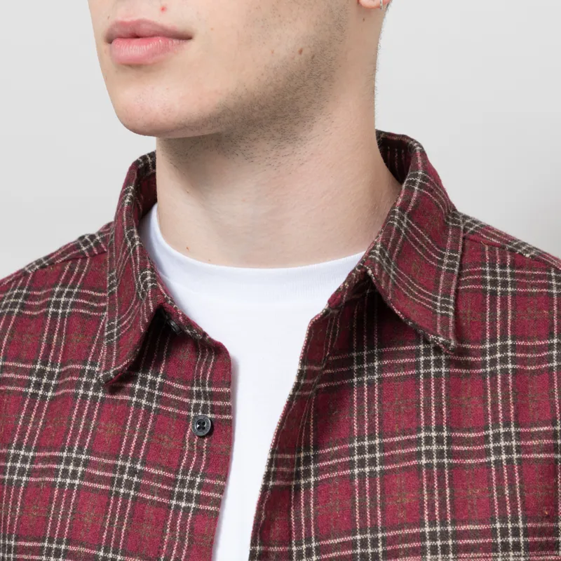 FORMER Reynolds Flannel Long Sleeve Shirt Red-3