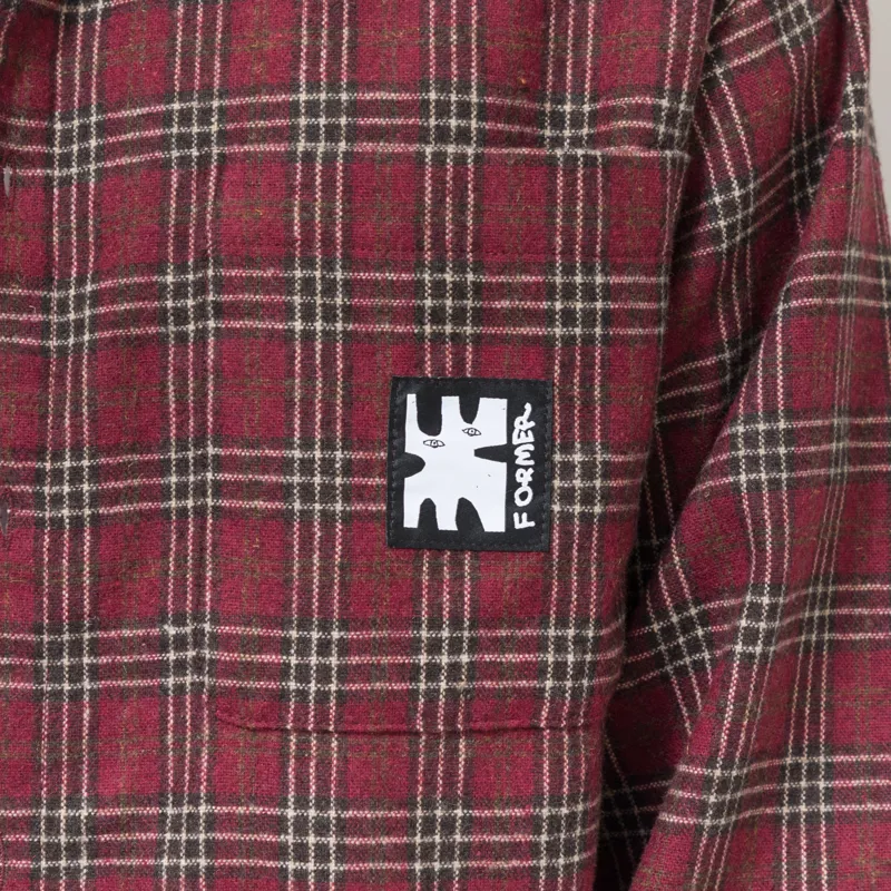 FORMER Reynolds Flannel Long Sleeve Shirt Red-4
