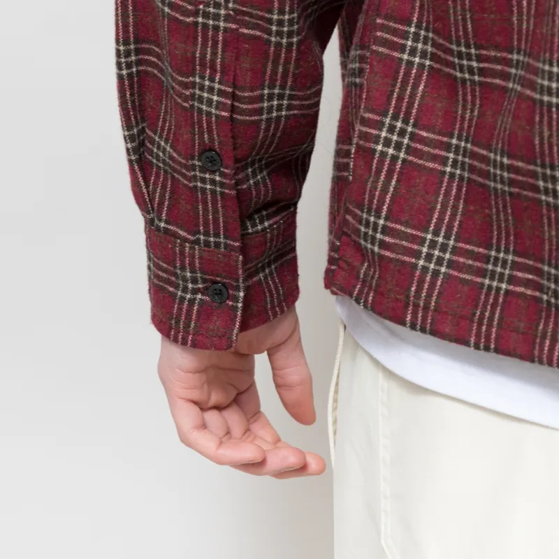 FORMER Reynolds Flannel Long Sleeve Shirt Red-7