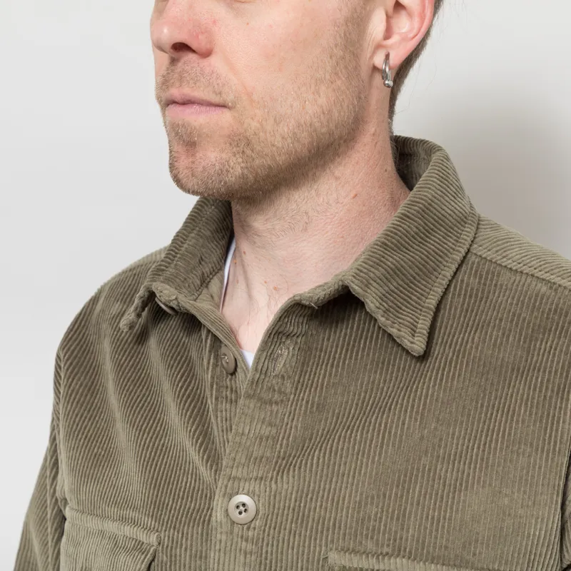 FORMER Reynolds Cord Long Sleeve Shirt Pine-3