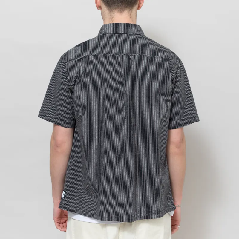 FORMER Reynolds Stripe Shirt Worn Black-2