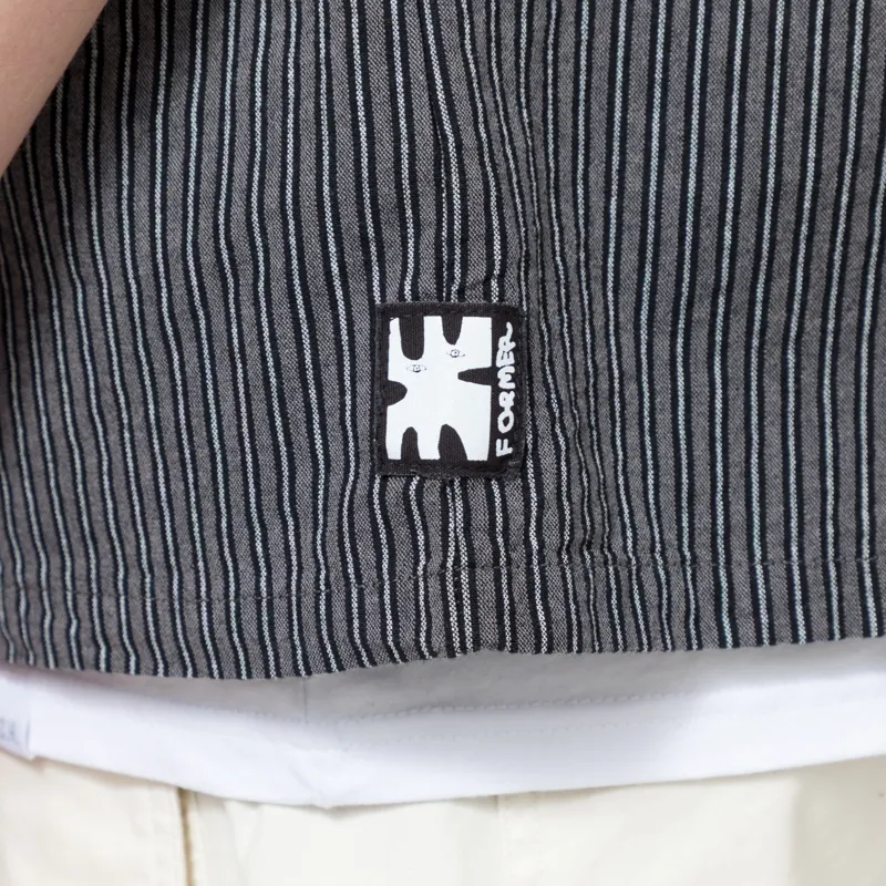 FORMER Reynolds Stripe Shirt Worn Black-7