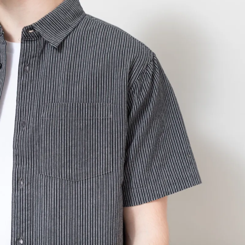 FORMER Reynolds Stripe Shirt Worn Black-4