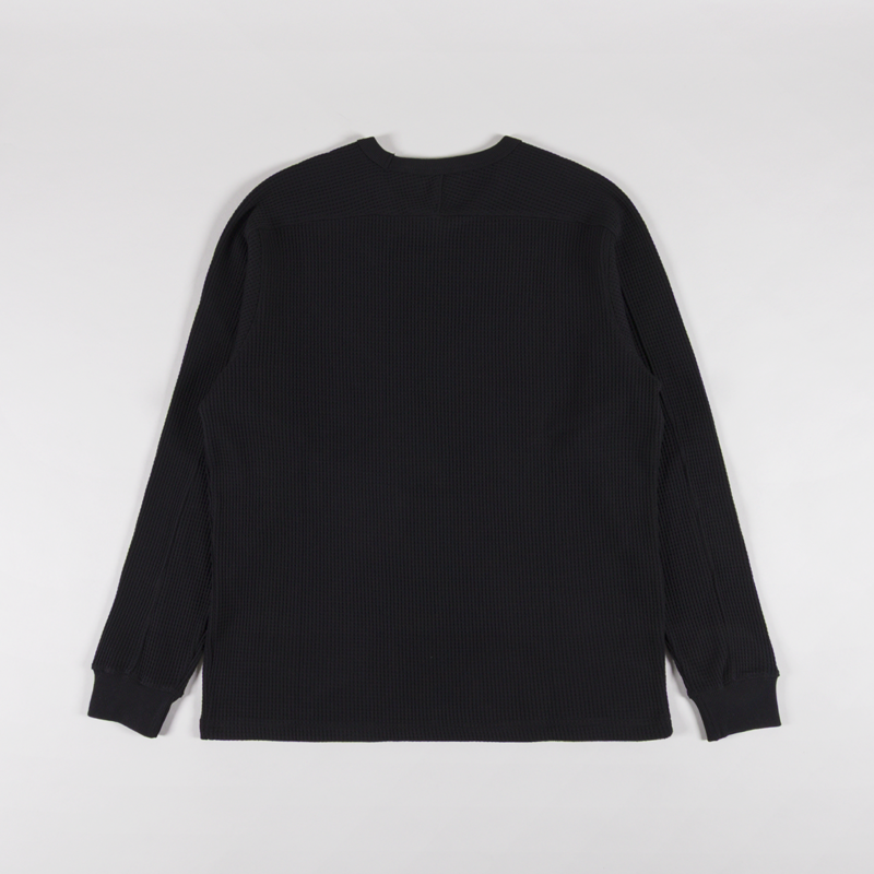 FORMER Franchise Waffle Long Sleeve T Shirt Black-1