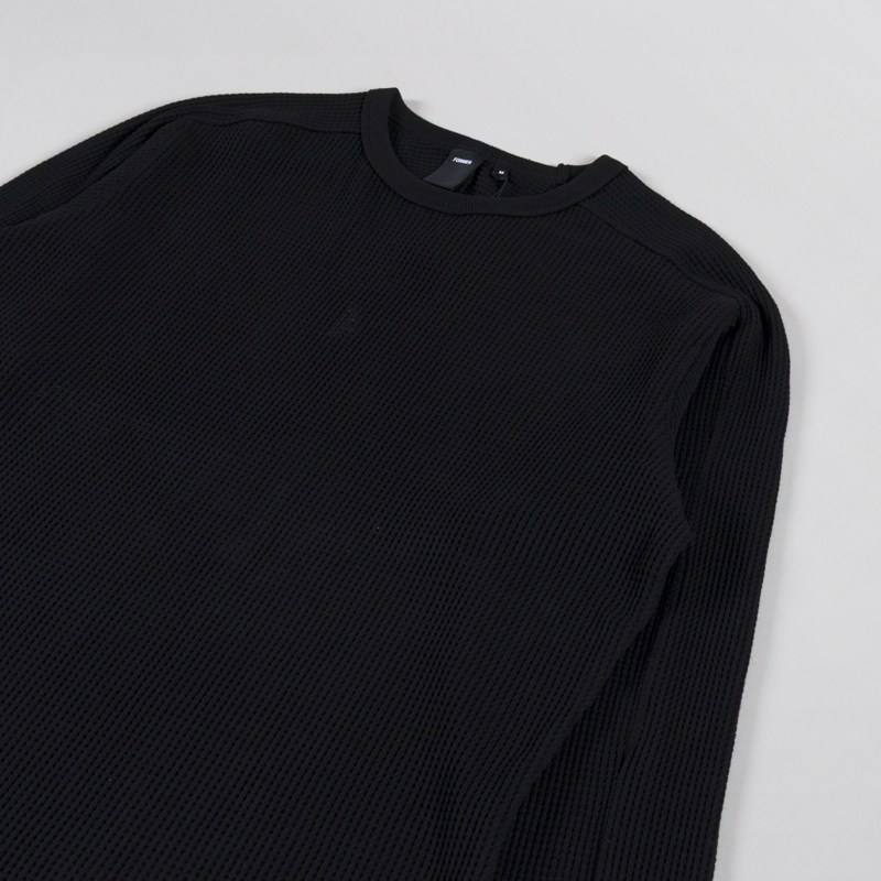 FORMER Franchise Waffle Long Sleeve T Shirt Black-2