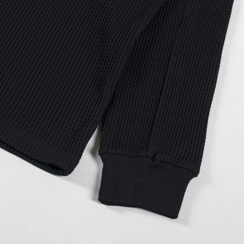 FORMER Franchise Waffle Long Sleeve T Shirt Black-6