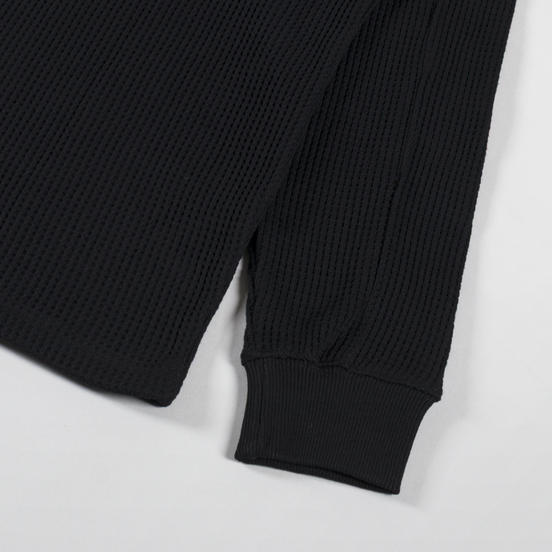 FORMER Franchise Waffle Long Sleeve T Shirt Black-5